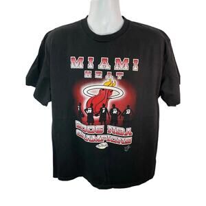 Champs Miami Heat T Shirt On Delta Tag Sz Xl Double Sided Black